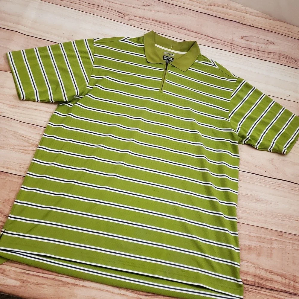 VINTAGE Adidas Polo Shirt Men Extra Large Green Outdoor Golf Golfing Breathable*